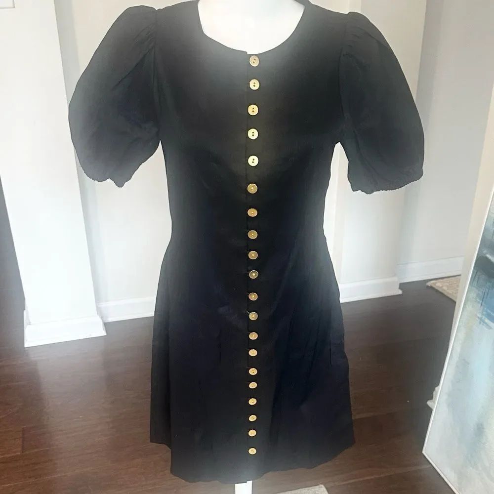 J. Crew Black Linen Blend Mini Dress (New) 4